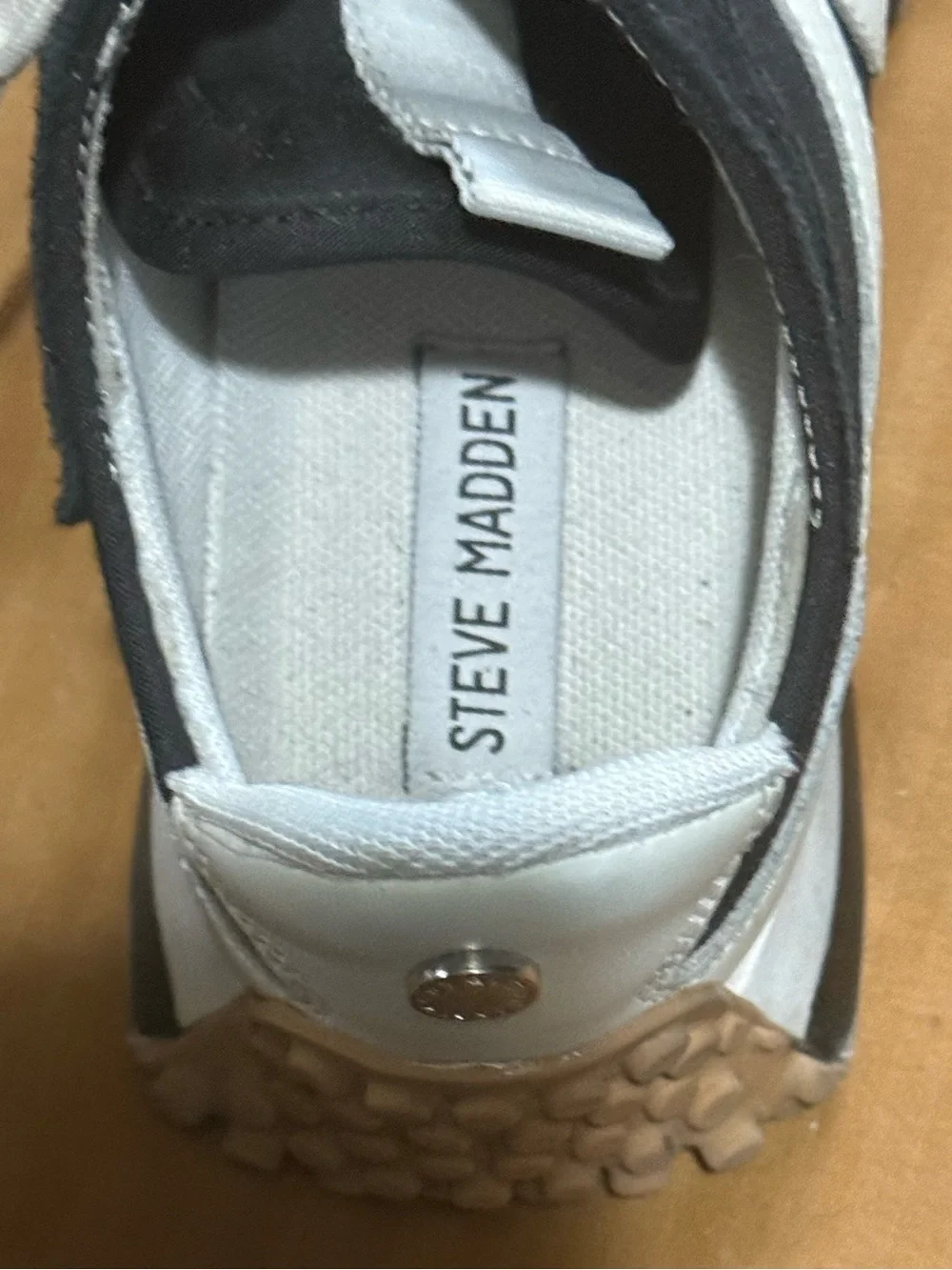 Steve Madden Black, White & Tan Retro Runner Sneakers